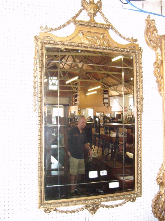 George III style gilt wall mirror(-)